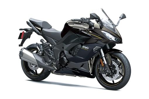 Three-quarter front angle of a motorcycle staged in a white studio background. opens in a new window