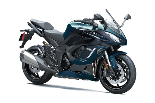 Three-quarter front angle of a motorcycle staged in a white studio background. opens in a new window