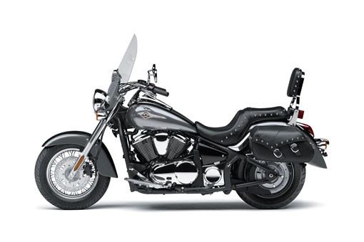 Profile angle of a motorcycle staged in a white studio background. opens in a new window