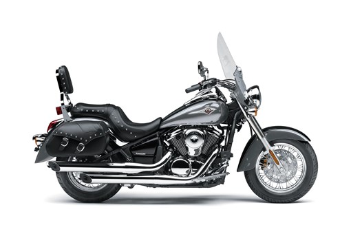 Side angle of a motorcycle staged in a white studio background. opens in a new window