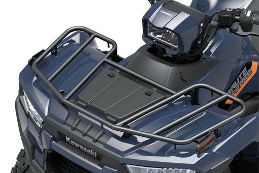 Overhead closeup of front of an ATV staged in a white studio background. opens in a new window