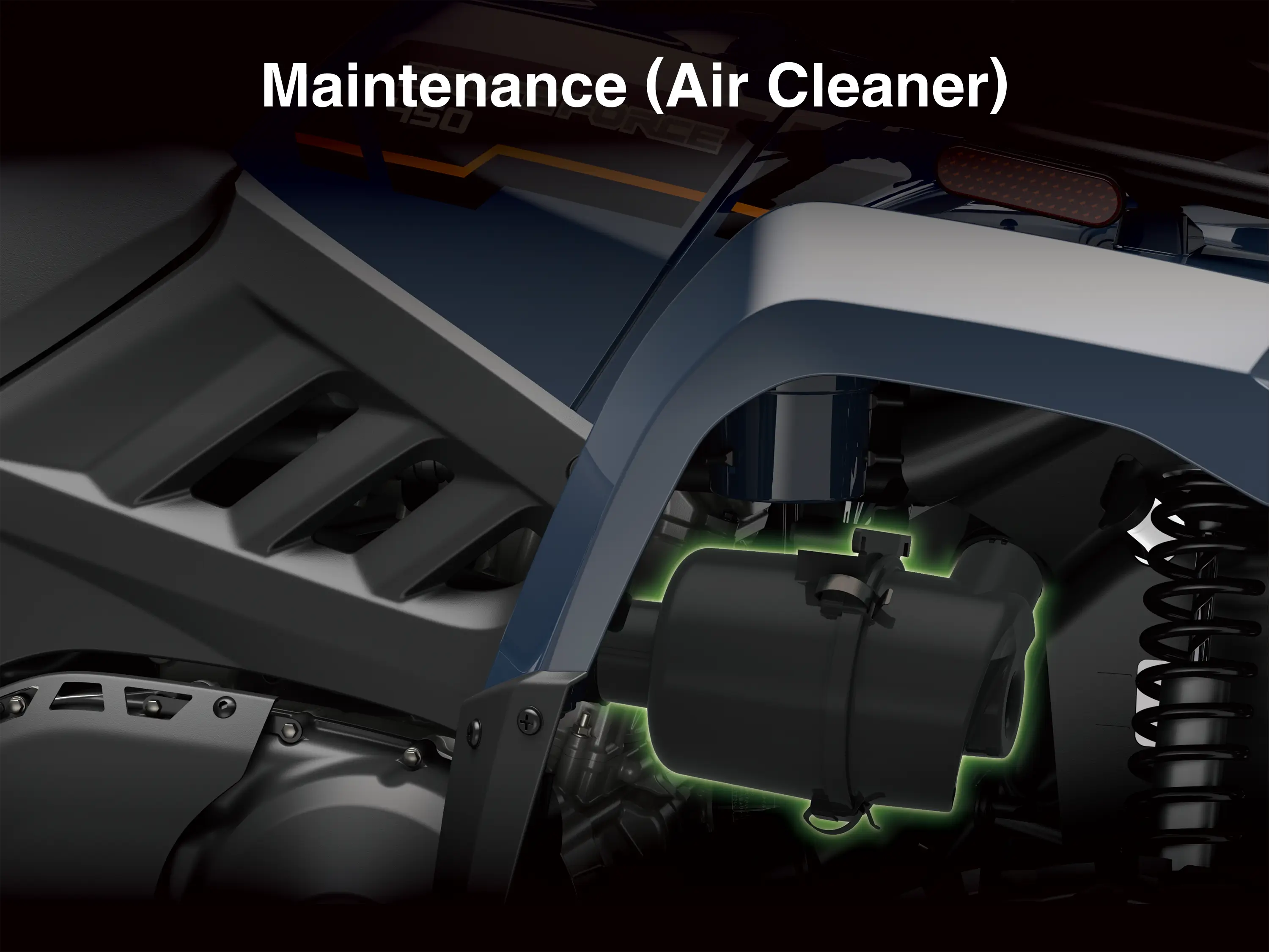 Graphic treatment showing air cleaner of an ATV.