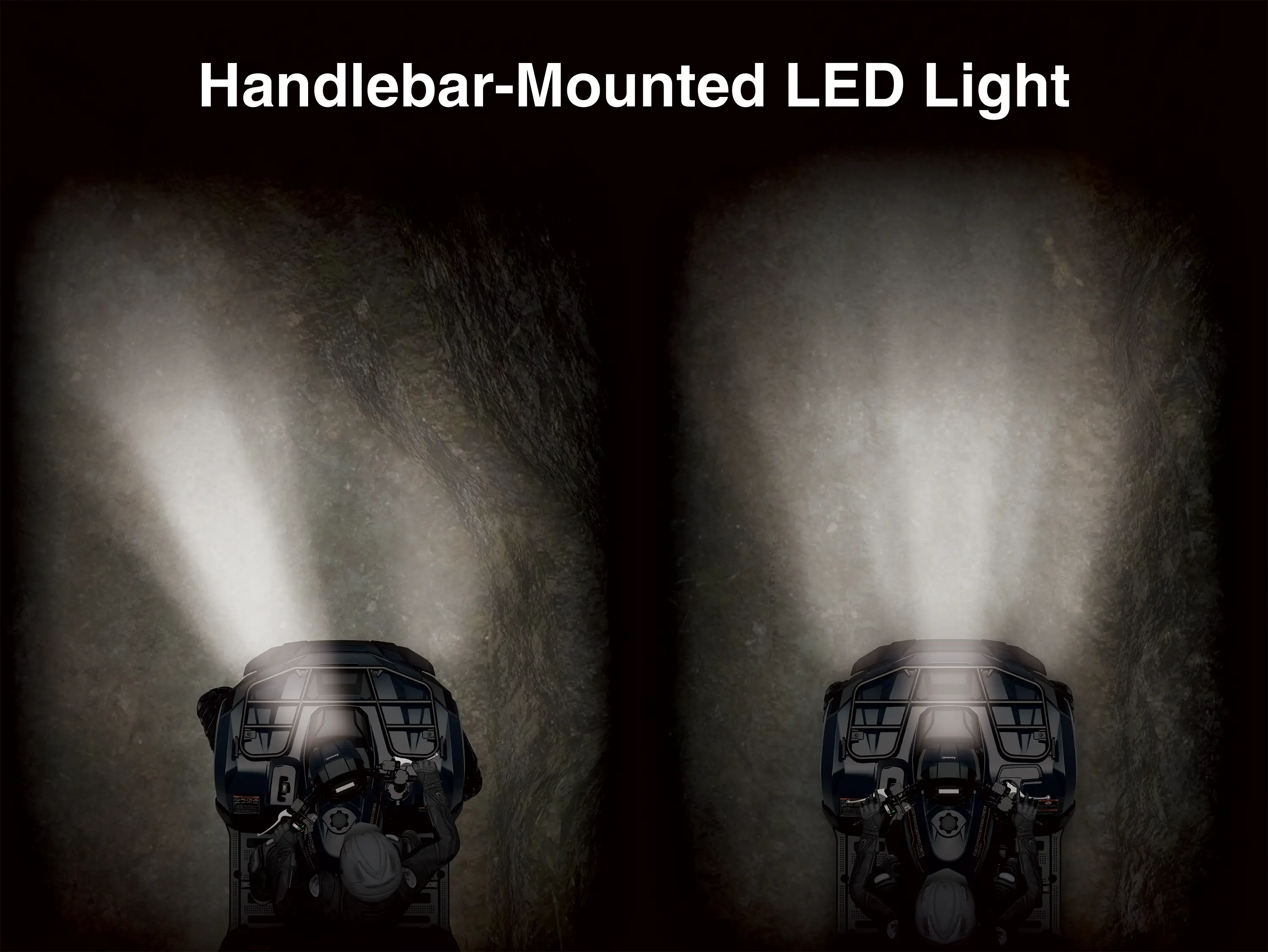 Graphic treatment showing LED lights of an ATV.