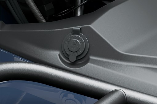 Closeup detail of an ATV staged in a white studio background. opens in a new window