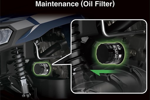 Graphic treatment showing oil filter of an ATV. opens in a new window
