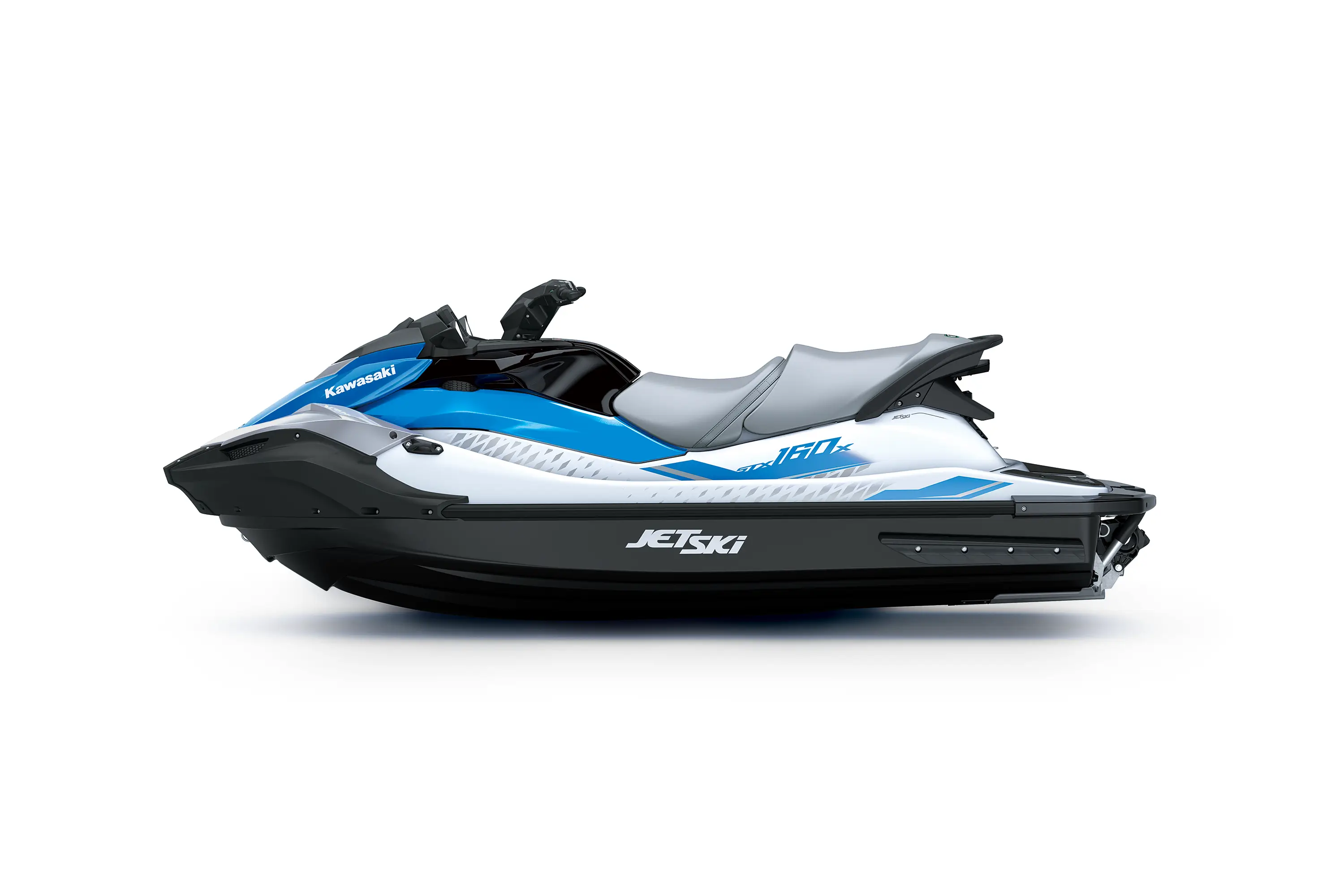 Profile angle of a personal watercraft staged in a white studio background.
