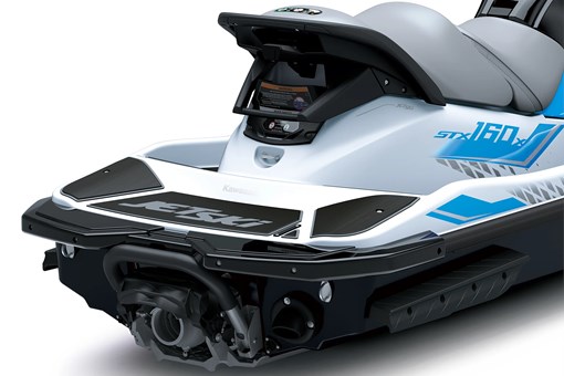Closeup of rear of a personal watercraft staged in a white studio background. opens in a new window
