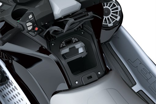 Closeup overhead of a personal watercraft staged in a white studio background. opens in a new window