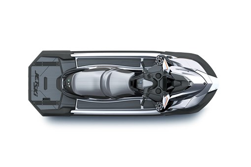Overhead angle of a personal watercraft staged in a white studio background. opens in a new window