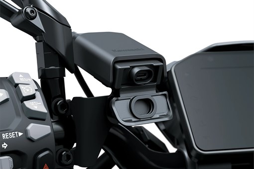Closeup of rider cockpit of a motorcycle. opens in a new window