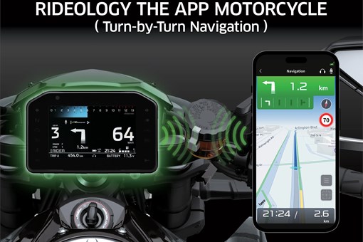 Graphic treatment of RIDEOLOGY THE APP MOTORCYCLE. opens in a new window