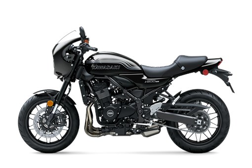 Profile angle of a motorcycle staged in a white studio background. opens in a new window