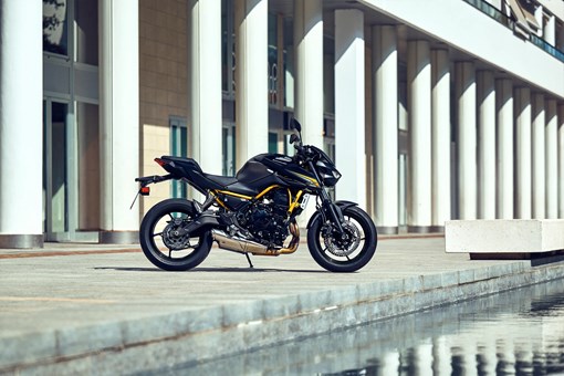 Side angle of a motorcycle parked. opens in a new window