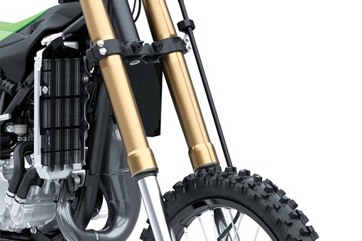 Front wheel and suspension in studio. opens in a new window