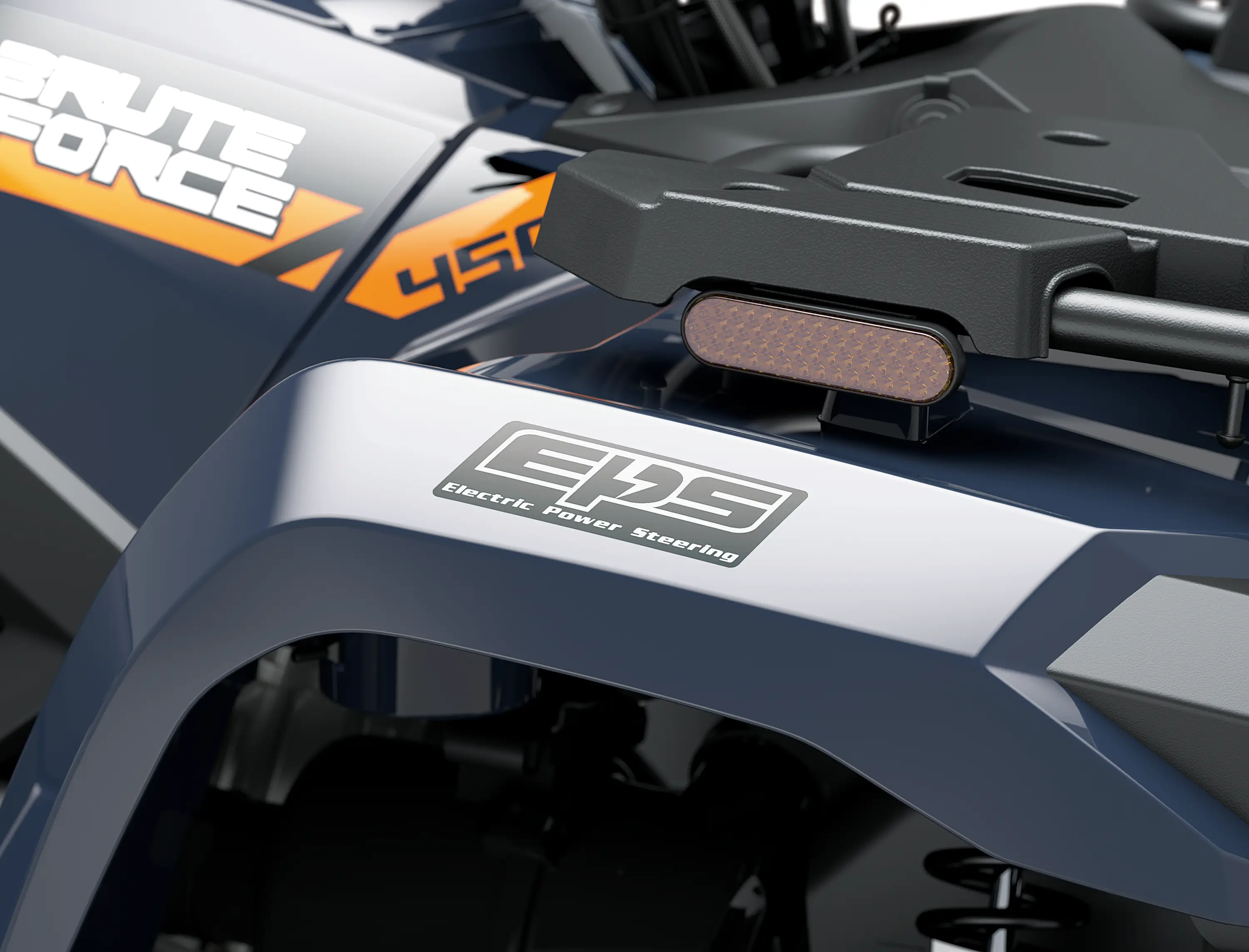 Close-up of the EPS decal on an ATV.