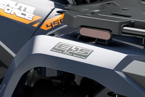 Close-up of the EPS decal on an ATV. opens in a new window