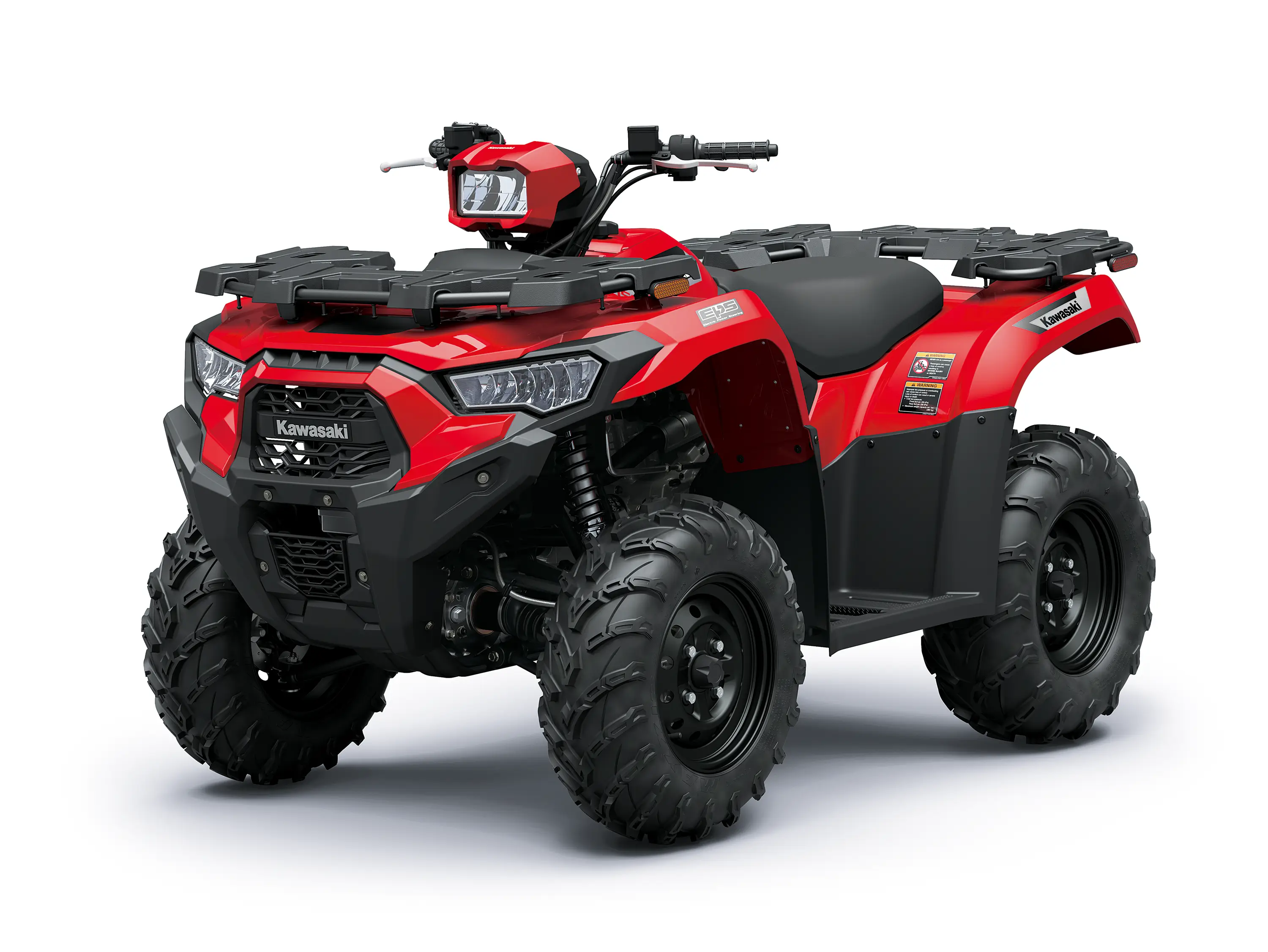 Three-quarter front angle of an ATV staged in a white studio background.