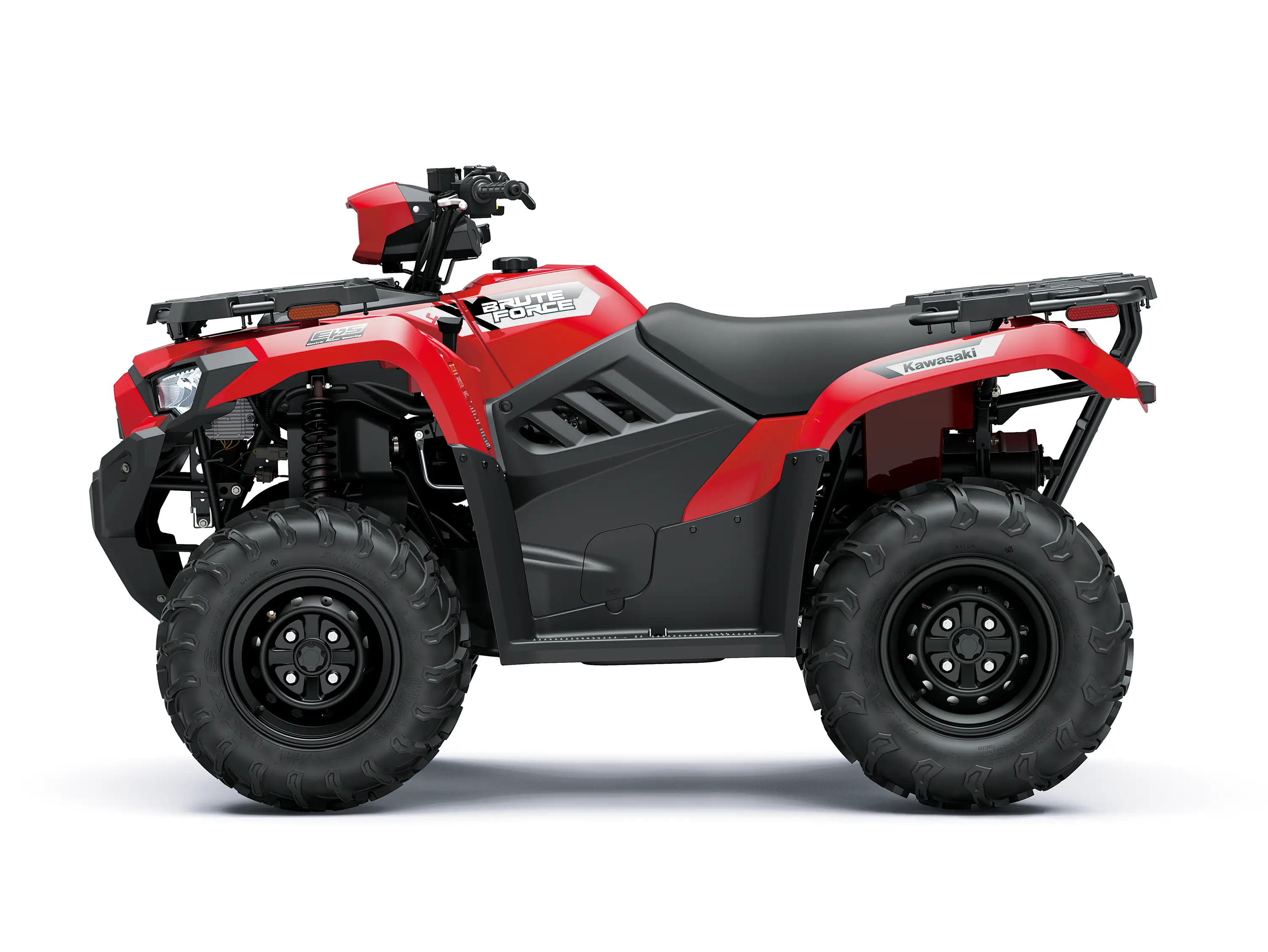 Profile angle of an ATV staged in a white studio background.