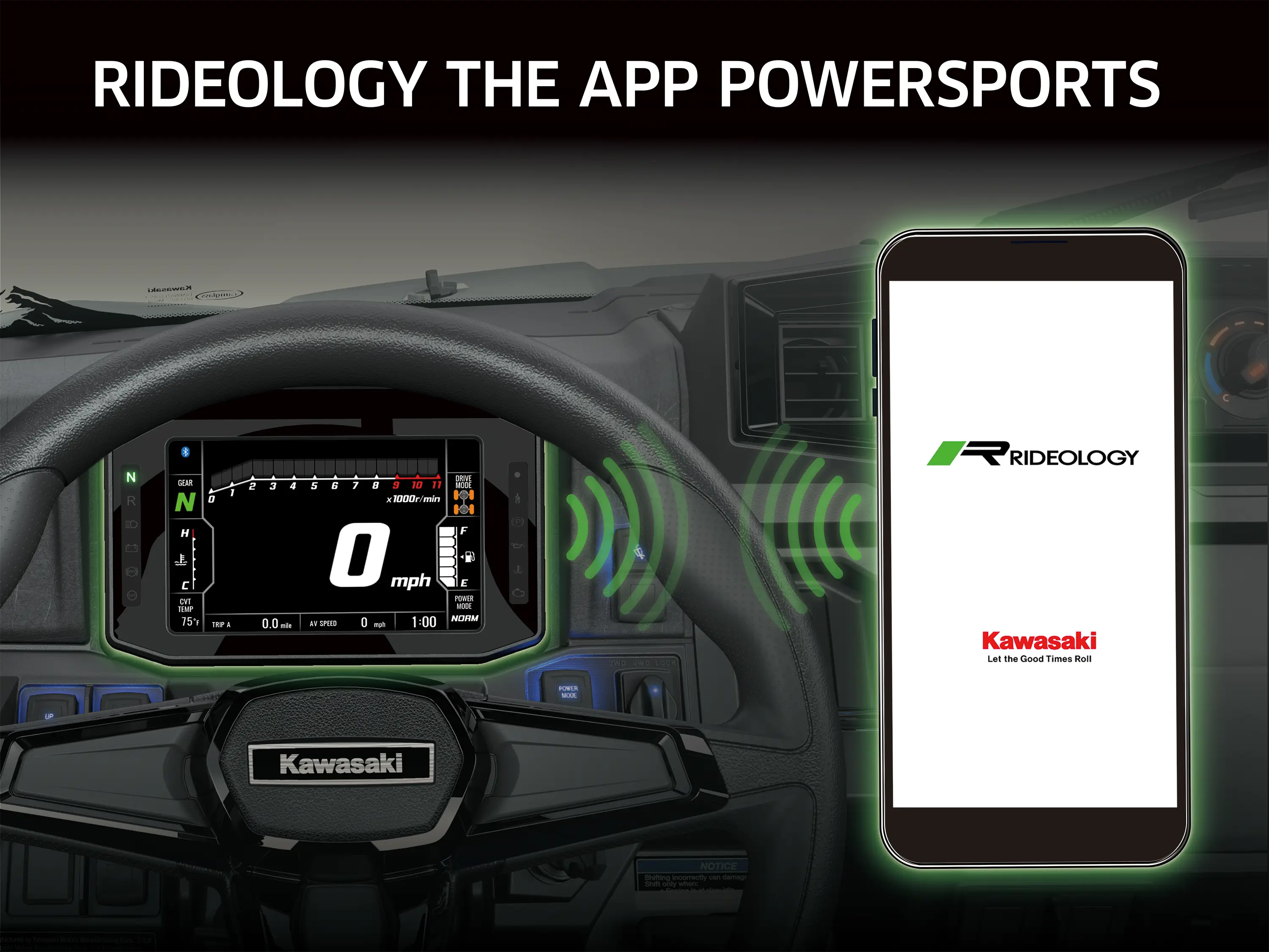 Graphic treatment of a side x side RIDEOLOGY THE APP POWERSPORTS.