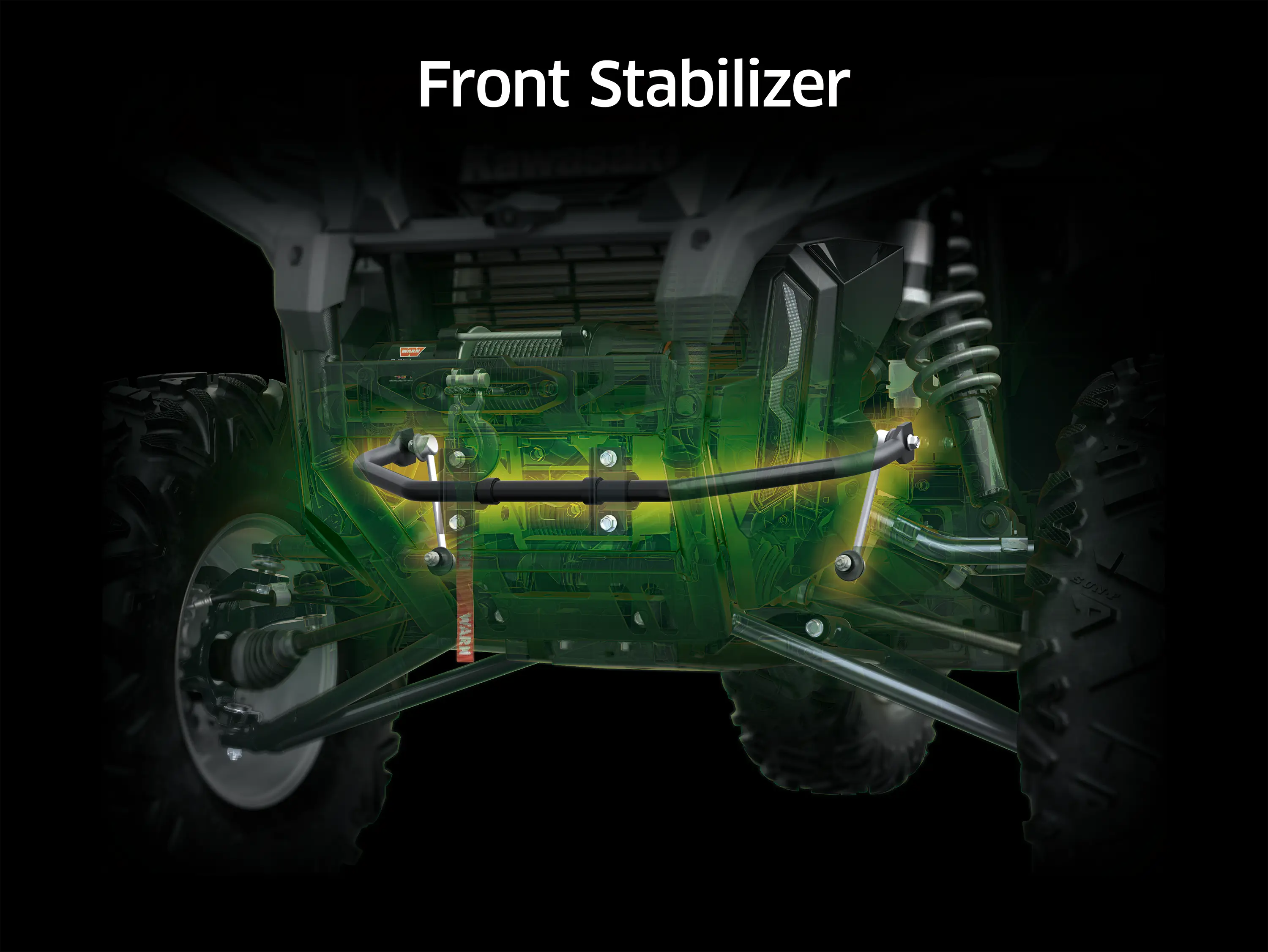 Graphic treatment of a side x side front stabilizer.
