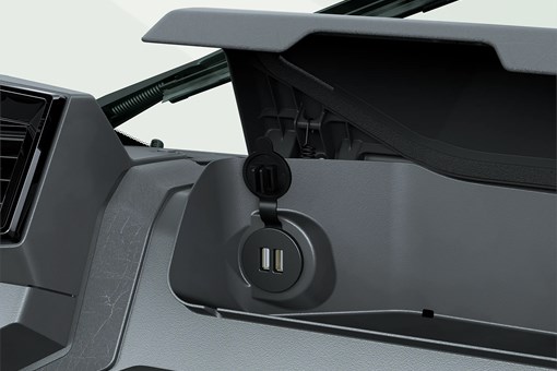 Close-up of a 12V power outlet in a side x side. opens in a new window