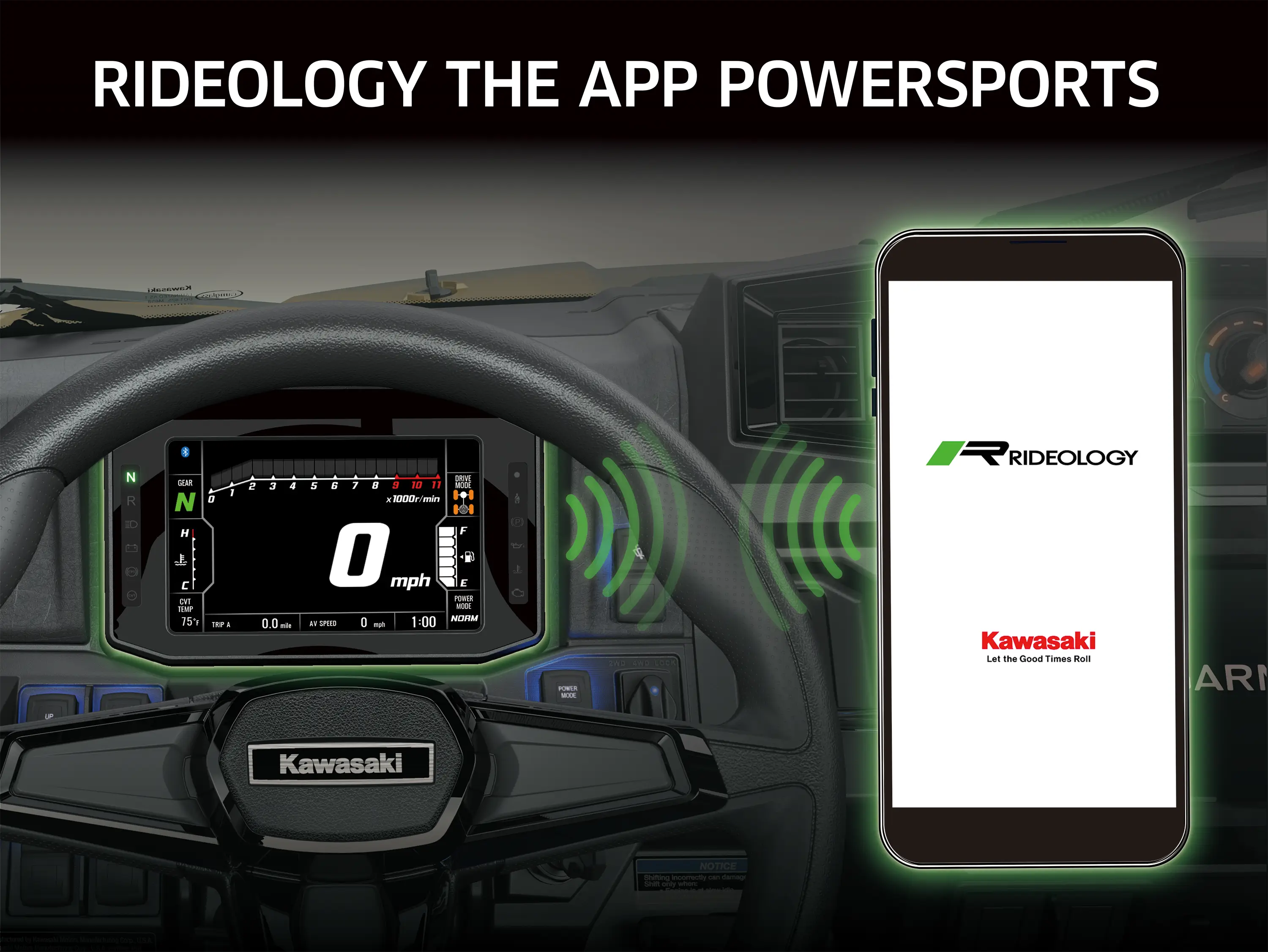 Graphic treatment of a side x side RIDEOLOGY THE APP POWERSPORTS.