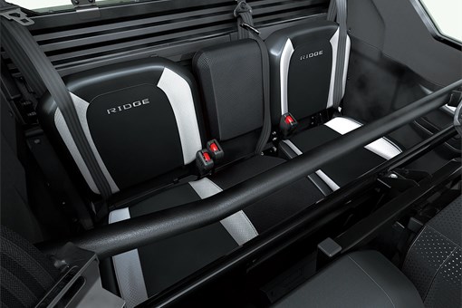 Close-up of the rear bench seating in a side x side. opens in a new window