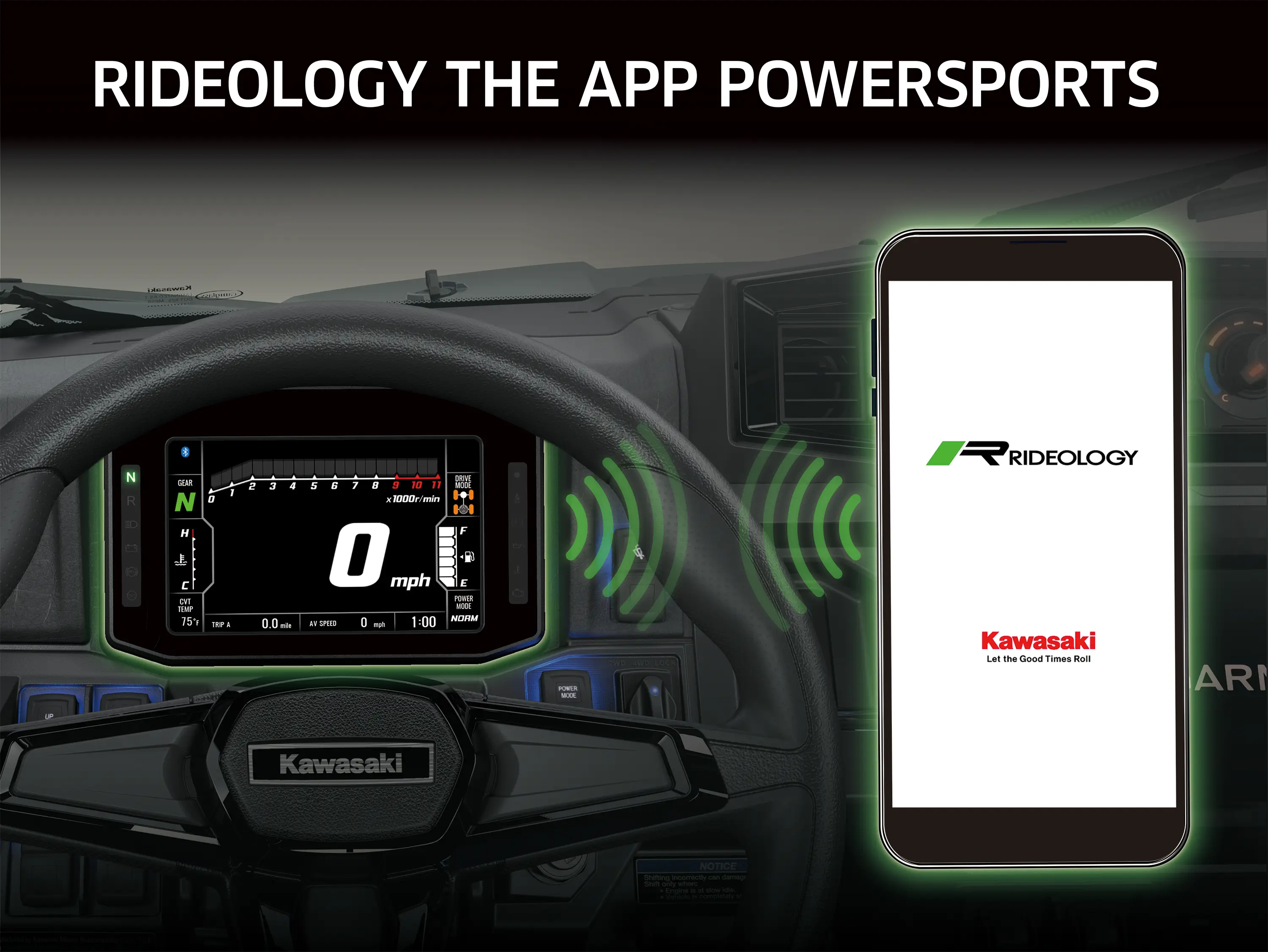Graphic treatment of a side x side RIDEOLOGY THE APP POWERSPORTS.