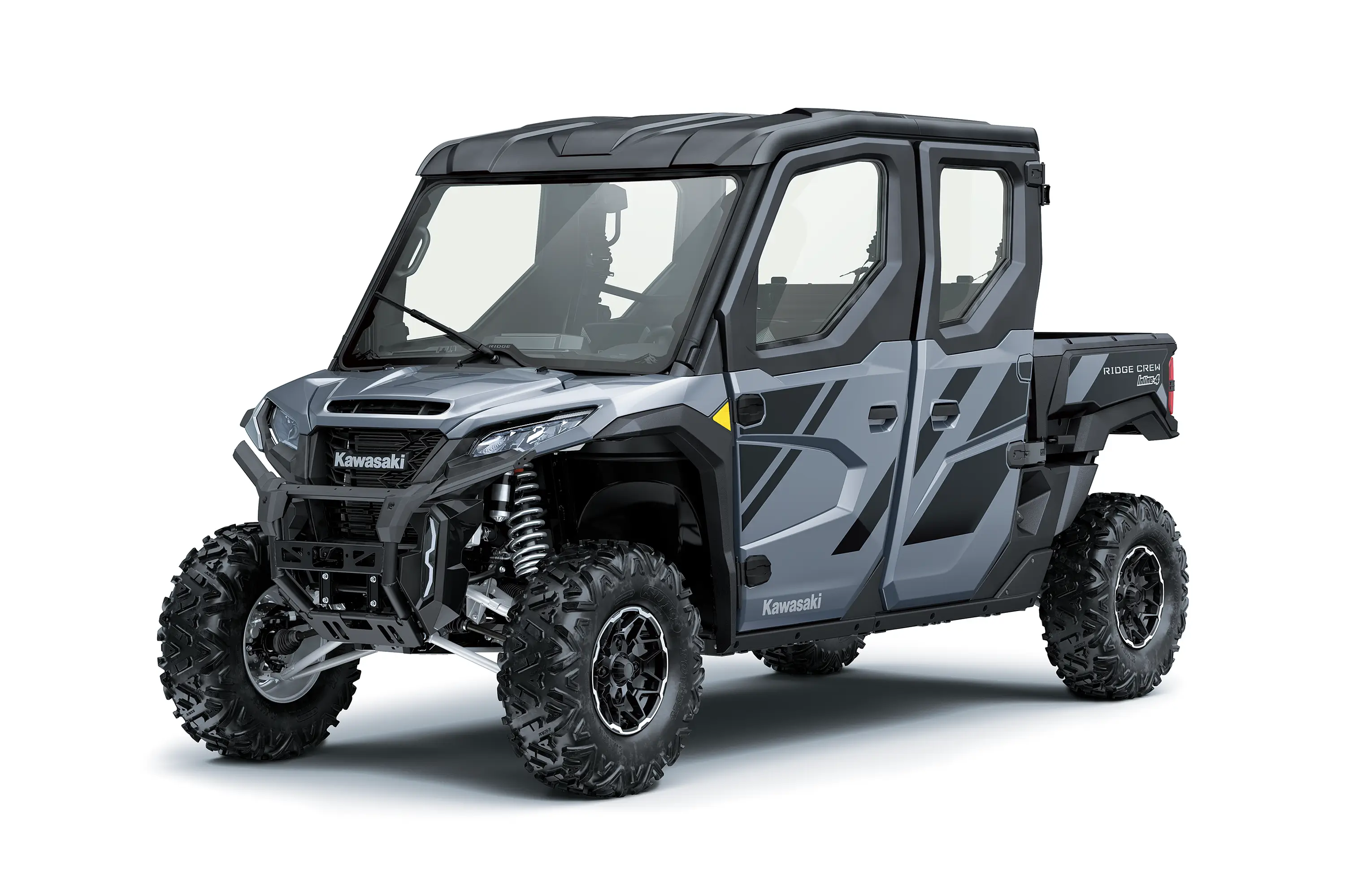 Three-quarter front angle of a blue side x side staged in a white studio background.