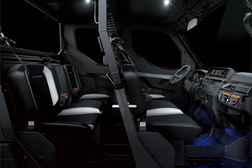 Side view of the 2-row seating in a side x side. opens in a new window