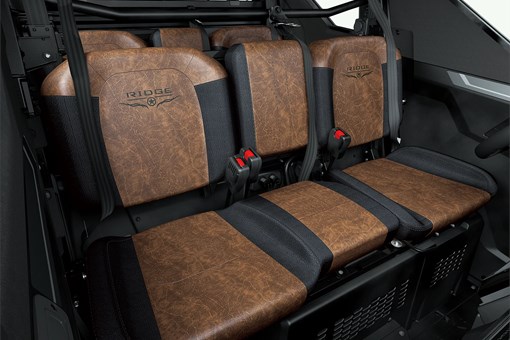Close-up of the front bench seating in a side x side. opens in a new window