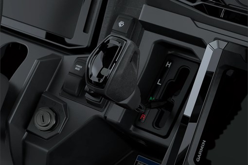 Close-up of the shifter in a side x side. opens in a new window