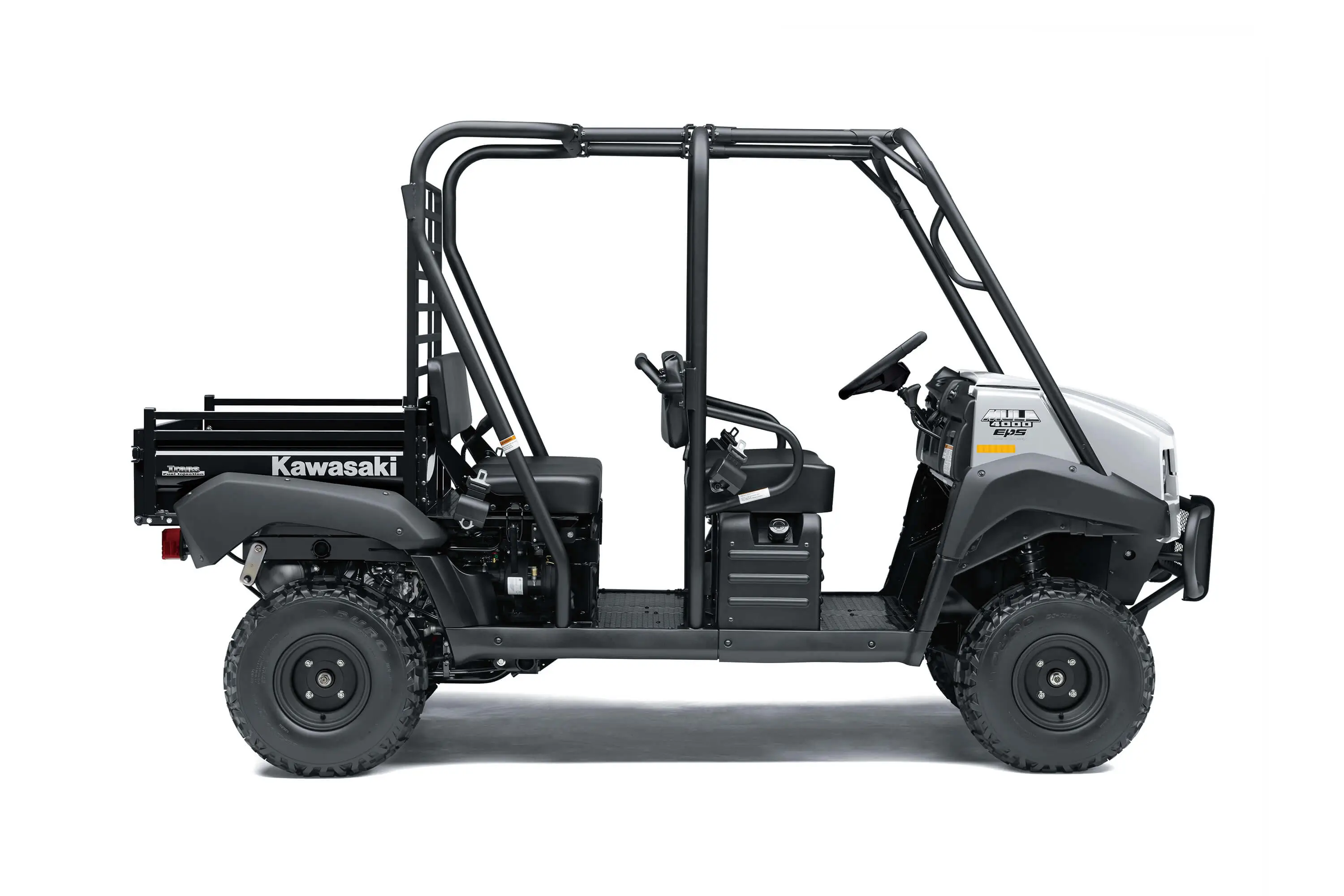 Profile angle of a side x side staged in a white studio background.