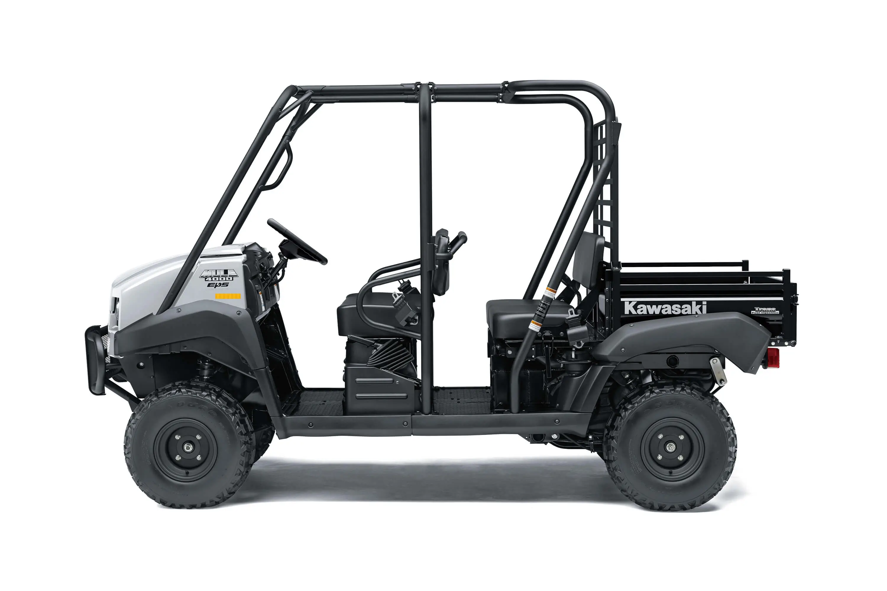 Side angle of a side x side staged in a white studio background.