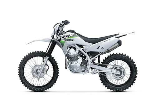 Side angle of a silver motorcycle staged in a white studio background. opens in a new window