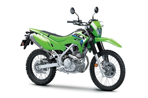 Three-quarter front angle of a motorcycle staged in a white studio background. opens in a new window