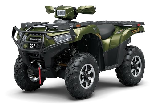 Front three-quarter view of a green utility ATV staged in a white studio background. opens in a new window