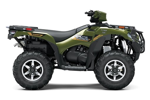 Right side view of a green utility ATV staged in a white studio background. opens in a new window