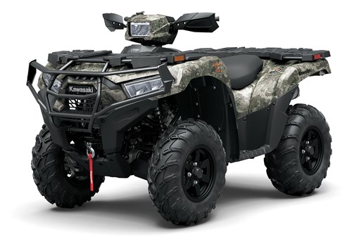 Front three-quarter view of a camouflage utility ATV staged in a white studio background. opens in a new window