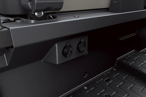 Detail view of dual DC outlets in a side x side. opens in a new window