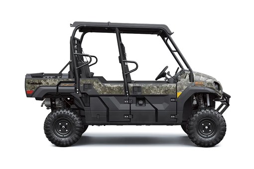 Right side view of a camo side x side staged in a white studio background. opens in a new window