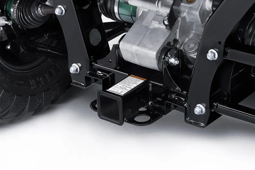 Detail photo of a 2-in hitch receiver on a side x side staged in a white studio background. opens in a new window
