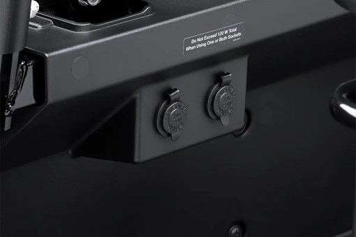 Detail view of dual DC outlets in a side x side. opens in a new window