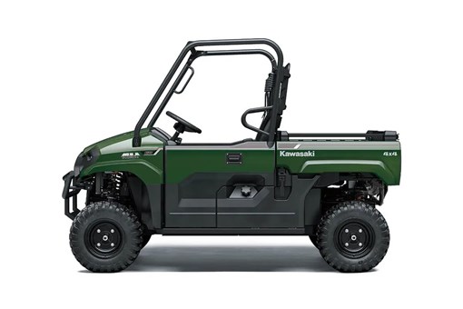 Left side view of a green side x side staged in a white studio background. opens in a new window