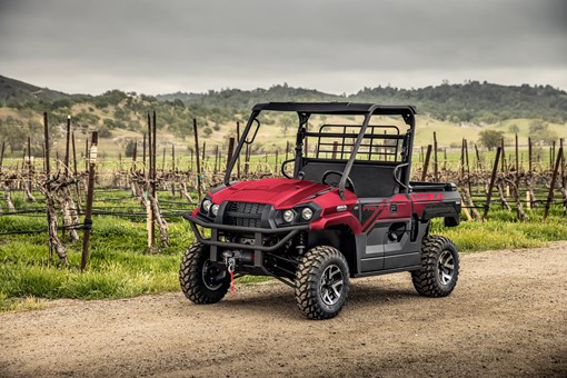Red side x side parked in front of grape vines. opens in a new window