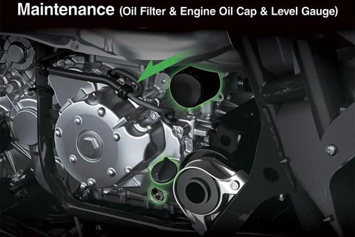Graphic treatment showing maintenance access on a side x side engine. opens in a new window