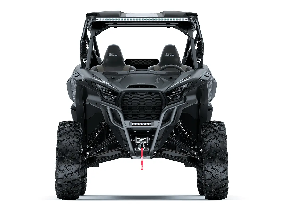 Front angle of a side x side staged in a white studio background.
