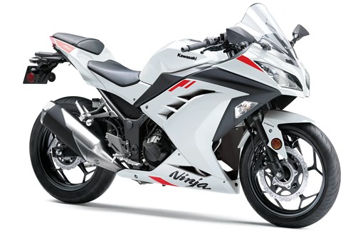 Three-quarter front angle of a motorcycle staged in a white studio background. opens in a new window