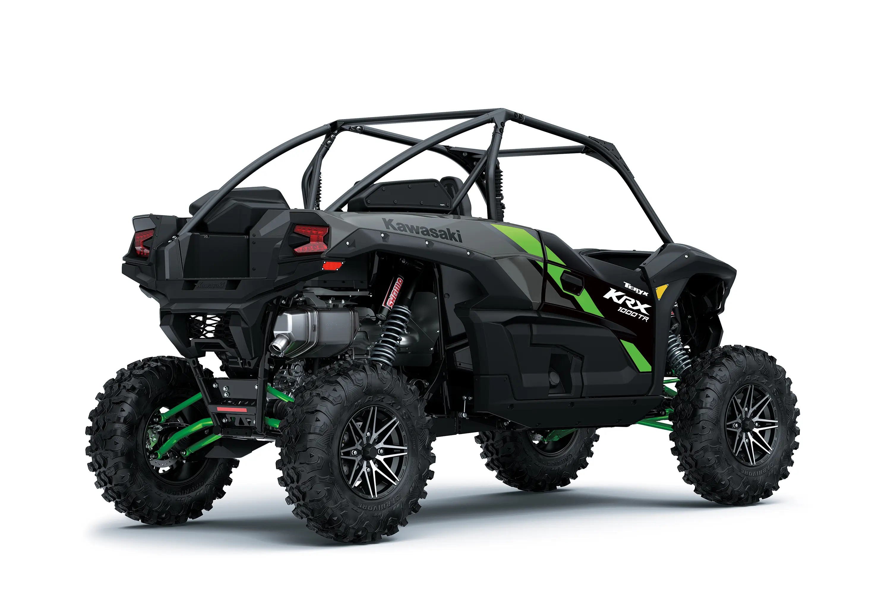 Three-quarter rear angle of a side x side staged in a white studio background.