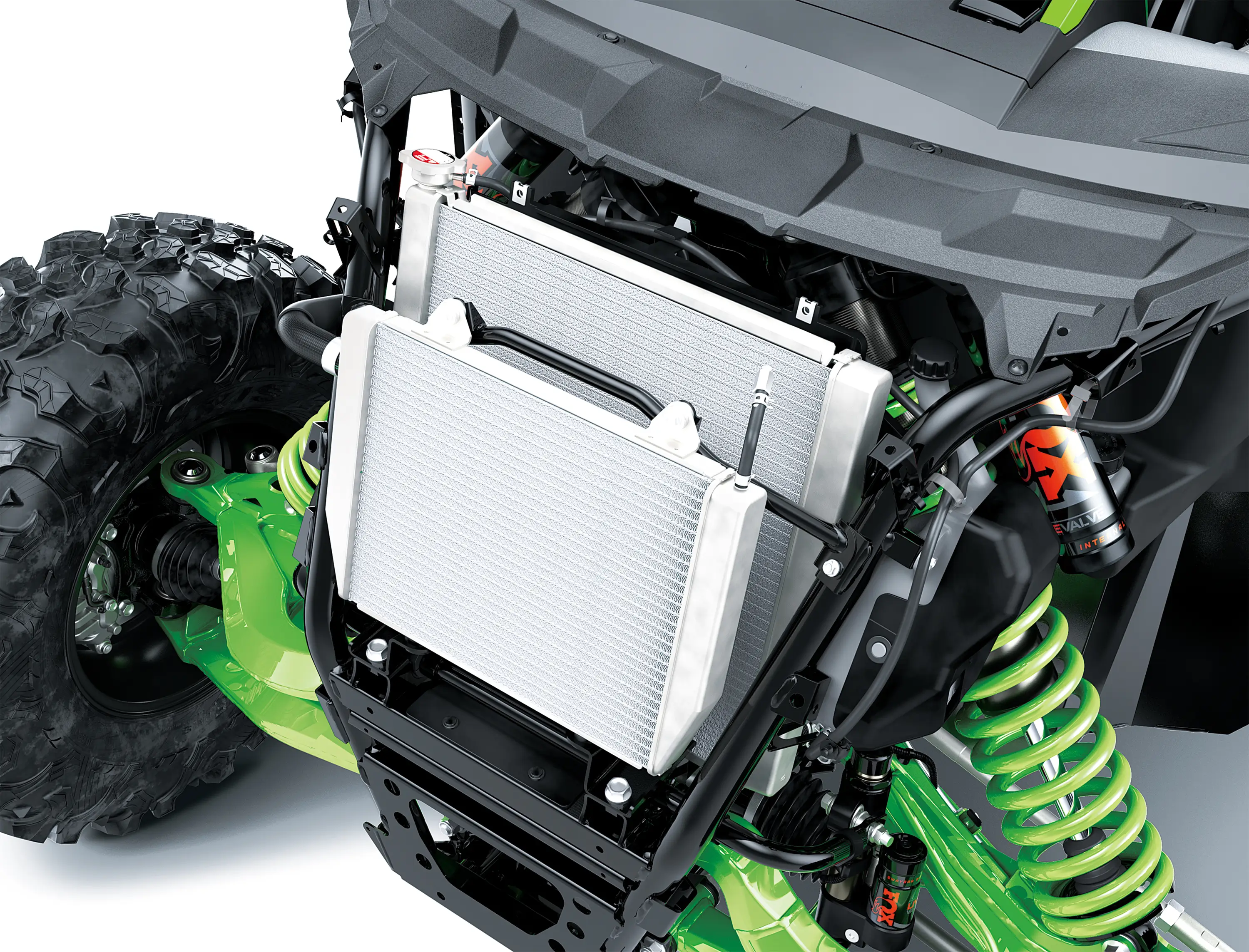 Overhead rear on a side x side.